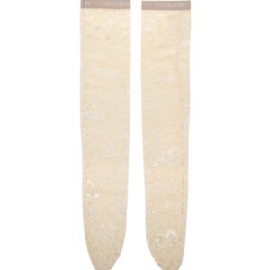 Discover the authentic Valentino women's LACE KNEE-HIGH in Ivory