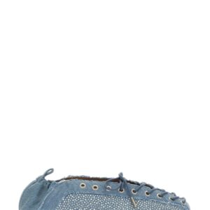 Refresh your wardrobe with the GANNI women's LACE-UP BALLERINA in DENIM