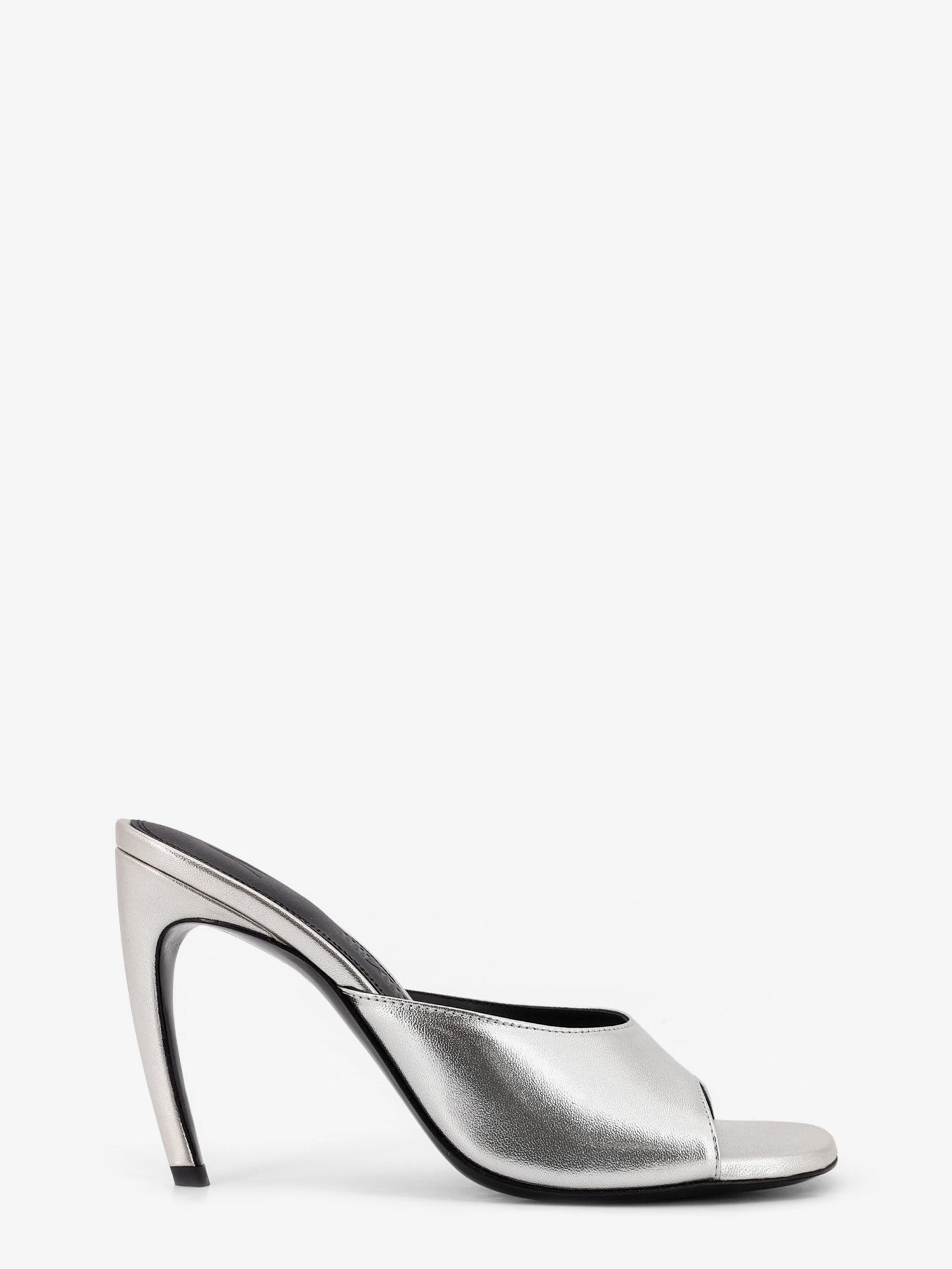 Discover the authentic The Attico women's Laminated leather Betta sandals in Silver