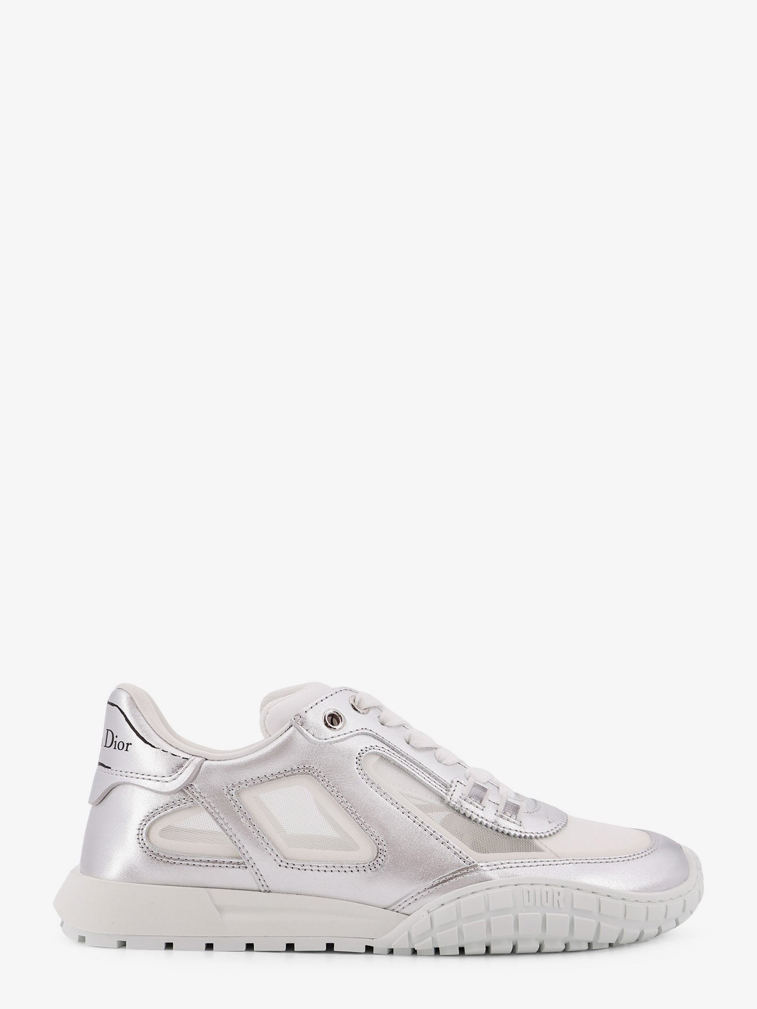 Discover the authentic Dior women's Laminated leather Dior tech sneakers in Silver