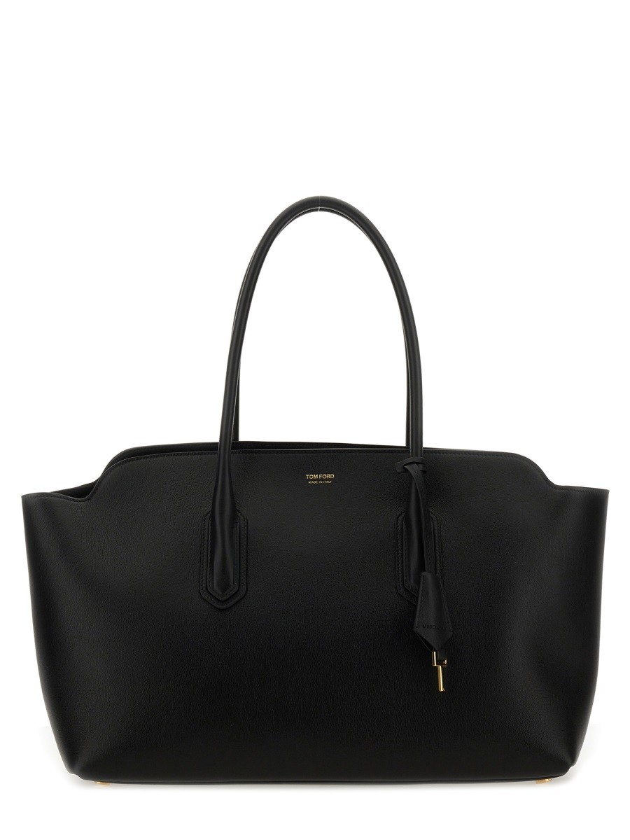 Refresh your wardrobe with the TOM FORD women's LARGE LEATHER BAG in Black