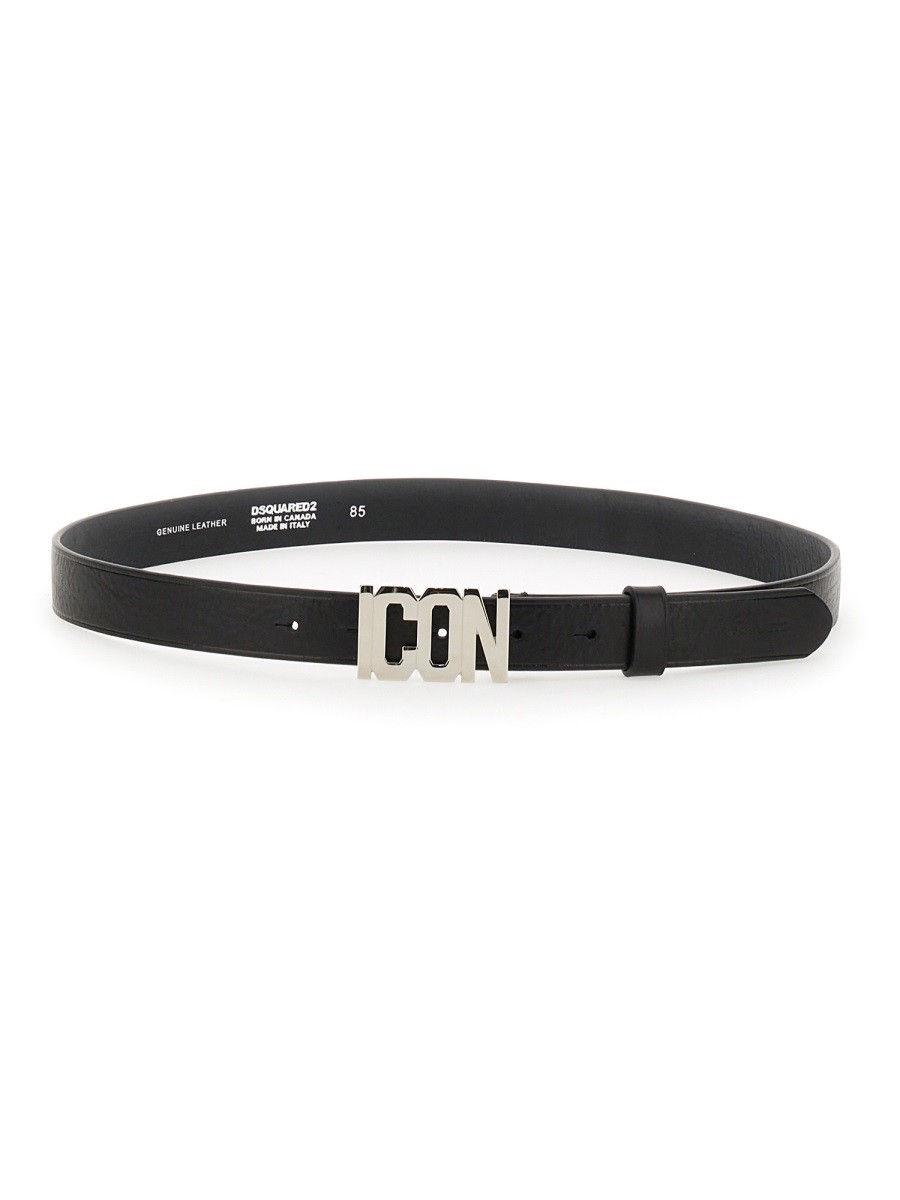 Refresh your wardrobe with the Dsquared2 women's LEATHER BELT in Black