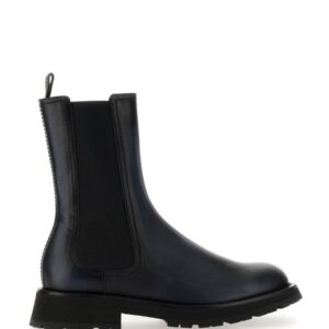 Refresh your wardrobe with the Alexander Mcqueen men's LEATHER BOOT in CHARCOAL