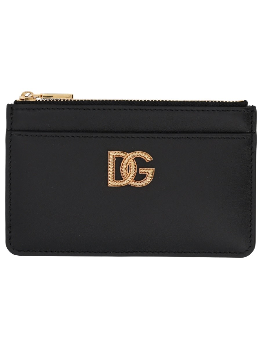 Explore the authentic Dolce & Gabbana women's LEATHER CARD HOLDER in Black