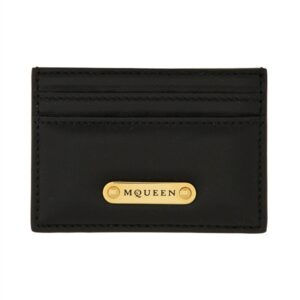 Explore the authentic Alexander Mcqueen women's LEATHER CARD HOLDER in Black