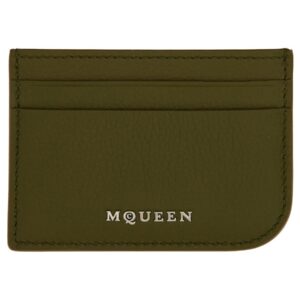 Explore the authentic Alexander Mcqueen women's LEATHER CARD HOLDER in Military green