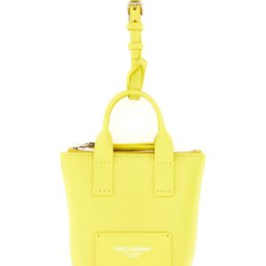 Explore the authentic Dolce & Gabbana unisex LEATHER "MINIBAG" CHARM in Yellow