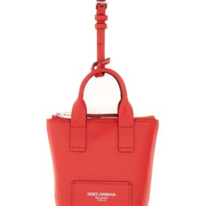 Explore the authentic Dolce & Gabbana unisex LEATHER "MINIBAG" CHARM in Red