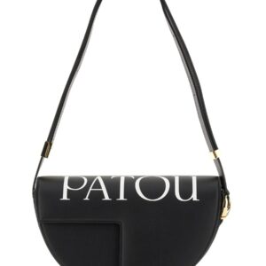 Discover the authentic PATOU women's LEATHER SHOULDER BAG in Black