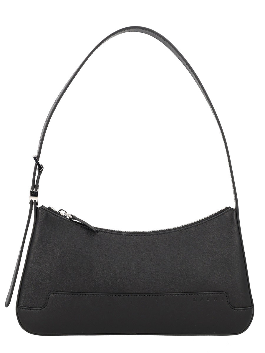 Refresh your wardrobe with the Marni women's LEATHER SHOULDER BAG in Black