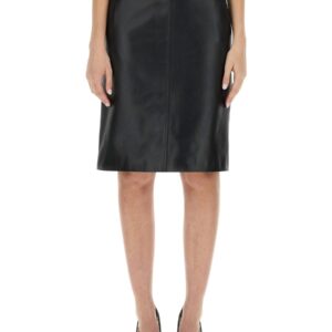 Discover the authentic Fendi women's LEATHER SKIRT in Black