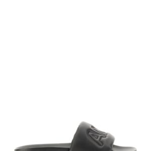 Elevate your look with the AMBUSH men's LEATHER SLIDE SANDAL in Black