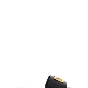 Explore the authentic Dolce & Gabbana women's LEATHER SLIDE SANDAL in Black
