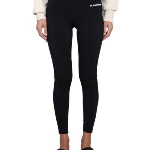 Discover the authentic JIL SANDER women's LEGGINGS WITH LOGO in Black