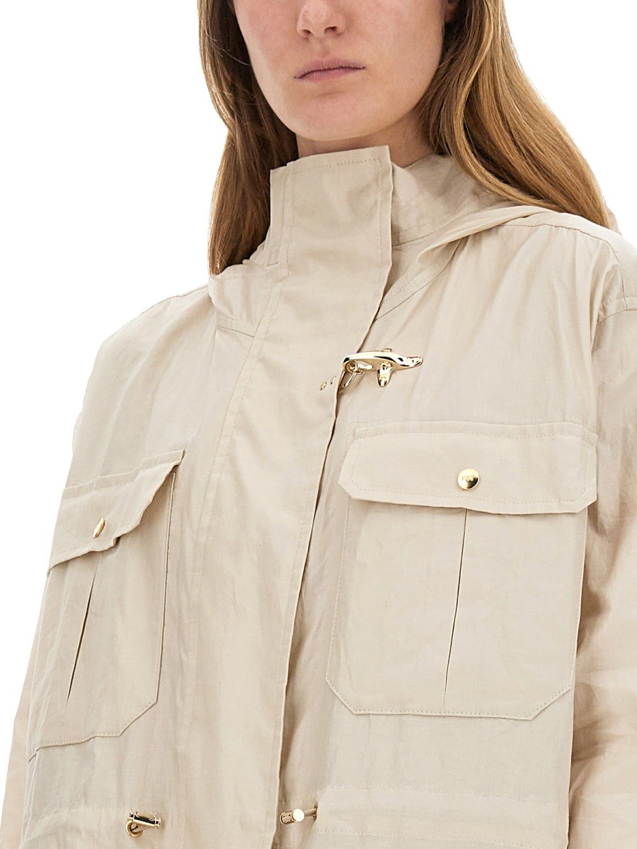 LINEN AND COTTON CANVAS PARKA - Image 4