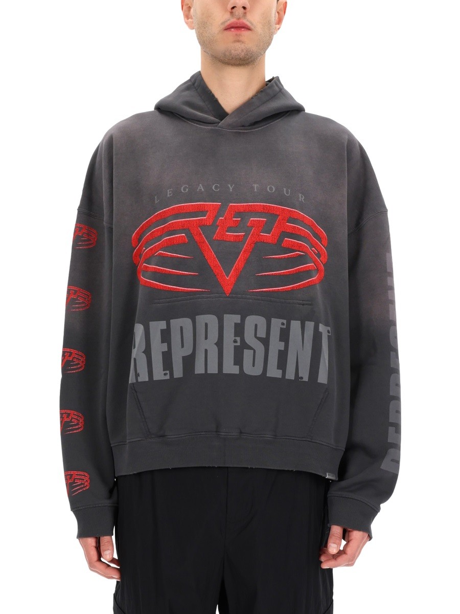 Explore the authentic Represent men's "LIVING LEGACY" SWEATSHIRT in Grey