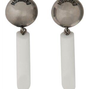 Discover the authentic Moschino women's LOGO EARRINGS in White