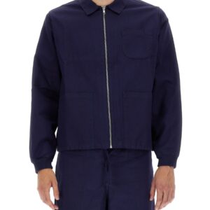 Elevate your look with the UMBRO X YMC men's LOGO PATCH JACKET in Blue
