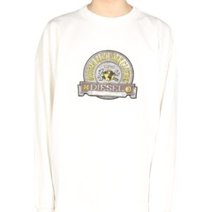 Elevate your look with the Diesel men's LOGO PATCH SWEATSHIRT in White