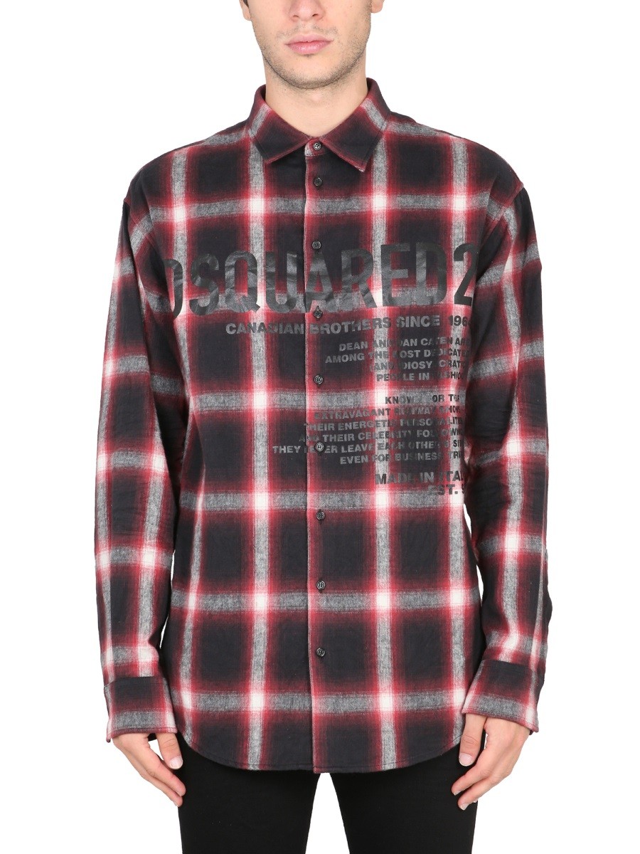 Refresh your wardrobe with the Dsquared2 men's LOGO PRINT SHIRT in MULTICOLOUR