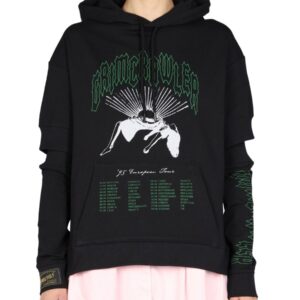 Refresh your wardrobe with the RAF SIMONS women's LOGO PRINT SWEATSHIRT in Black