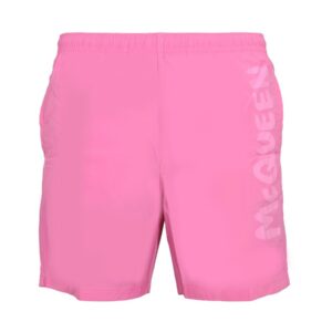 Explore the authentic Alexander Mcqueen men's LOGO PRINT SWIMSUIT in Pink