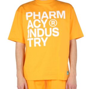 Discover the authentic PHARMACY INDUSTRY men's LOGO PRINT T-SHIRT in orange