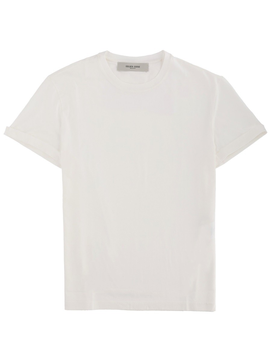 Refresh your wardrobe with the Golden Goose men's LOGO PRINT T-SHIRT in White