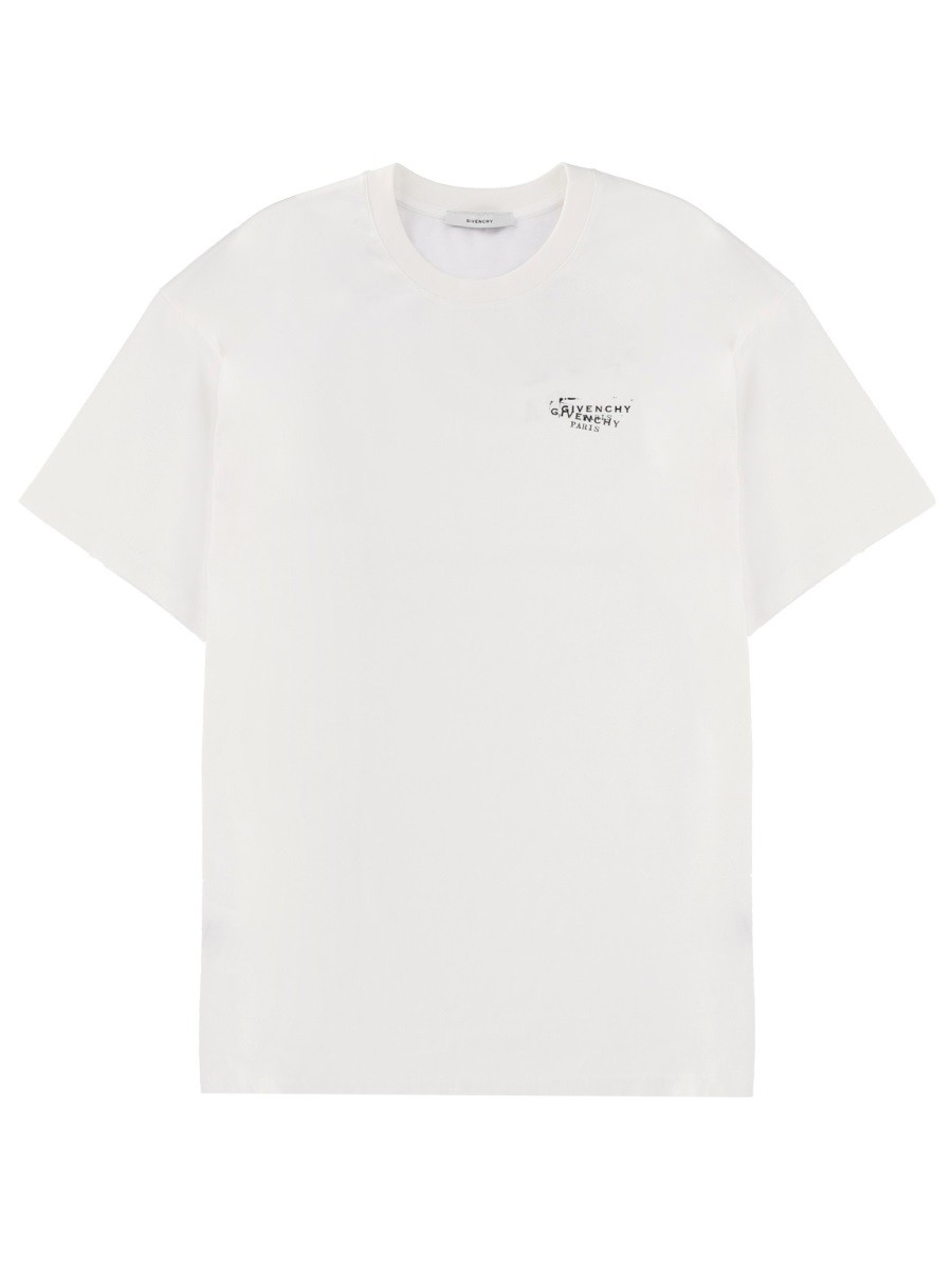 Elevate your look with the Givenchy men's LOGO PRINT T-SHIRT in White