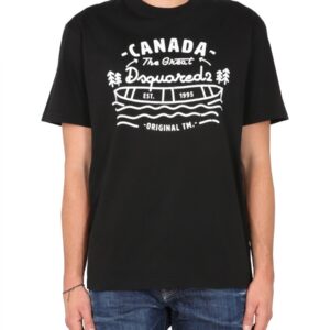 Elevate your look with the Dsquared2 men's LOGO PRINT T-SHIRT in Black