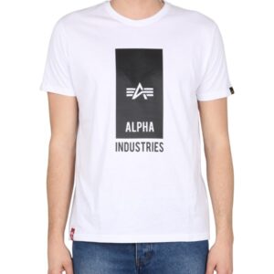 Refresh your wardrobe with the ALPHA INDUSTRIES men's LOGO PRINT T-SHIRT in White