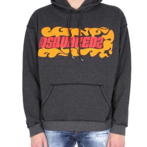 Refresh your wardrobe with the Dsquared2 men's LOGO PRINTED SWEATSHIRT in Black
