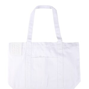 Refresh your wardrobe with the RAF SIMONS women's LOGO SHOPPING BAG in White