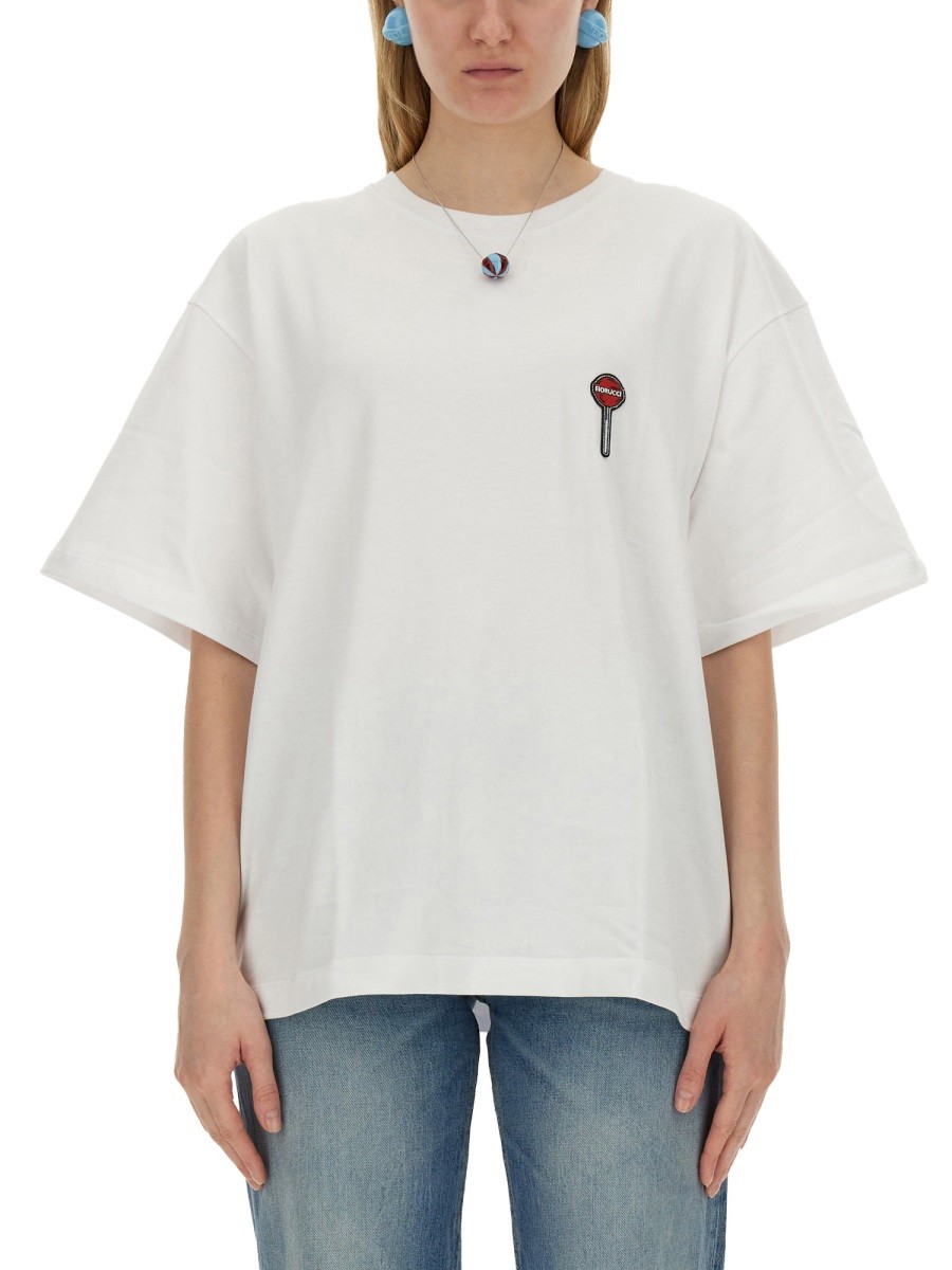 Refresh your wardrobe with the FIORUCCI women's LOLLIPOP PRINT T-SHIRT in White