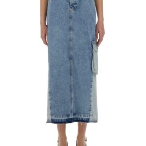 Refresh your wardrobe with the MOSCHINO JEANS women's LONG DENIM SKIRT in DENIM