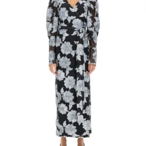 Discover the authentic ROTATE BIRGER CHRISTENSEN women's LONG FLORAL DRESS in Black