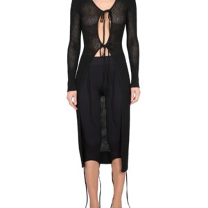 Discover the authentic ANDREADAMO women's LONG PERFORATED JERSEY in Black