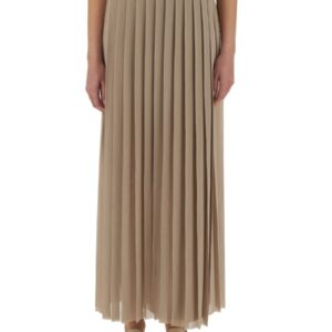 Refresh your wardrobe with the AMI PARIS women's LONG PLEATED SKIRT in beige