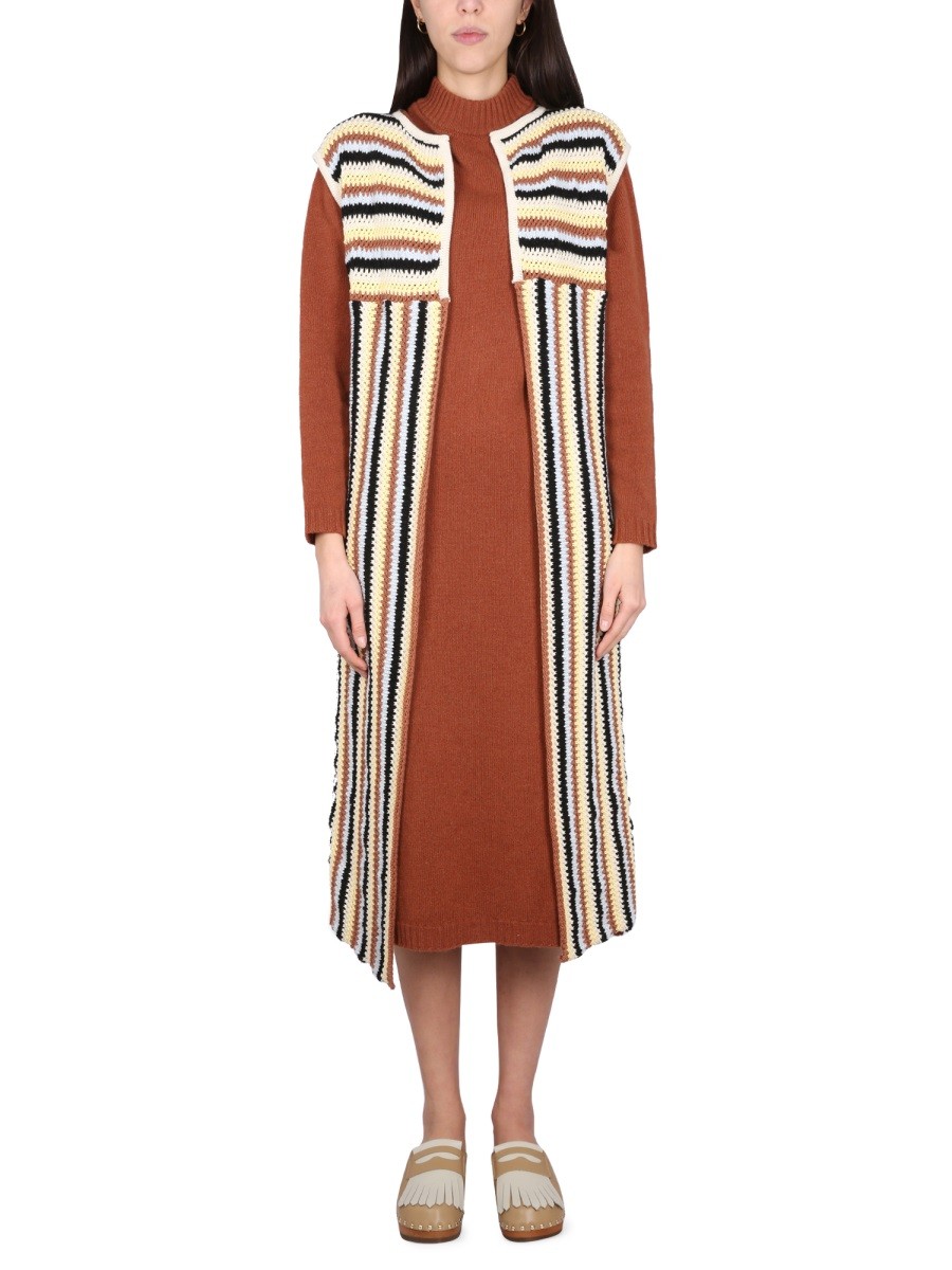 Discover the authentic ALYSI women's LONG VEST in MULTICOLOUR