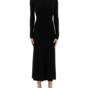 Refresh your wardrobe with the RABANNE women's LONG WOOL DRESS in Black
