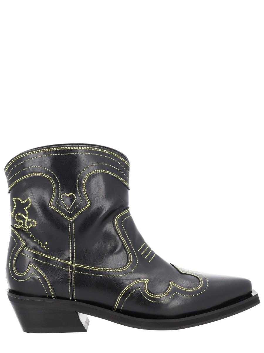 Discover the authentic GANNI women's "LOW SHAFT" BOOT in Black
