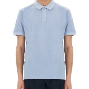 Refresh your wardrobe with the Woolrich men's "MACKINACK" POLO SHIRT in Baby blue