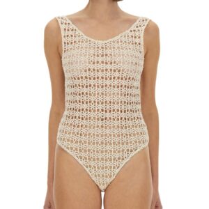 Discover the authentic ALYSI women's MACRAMÉ BODYSUIT in Ivory