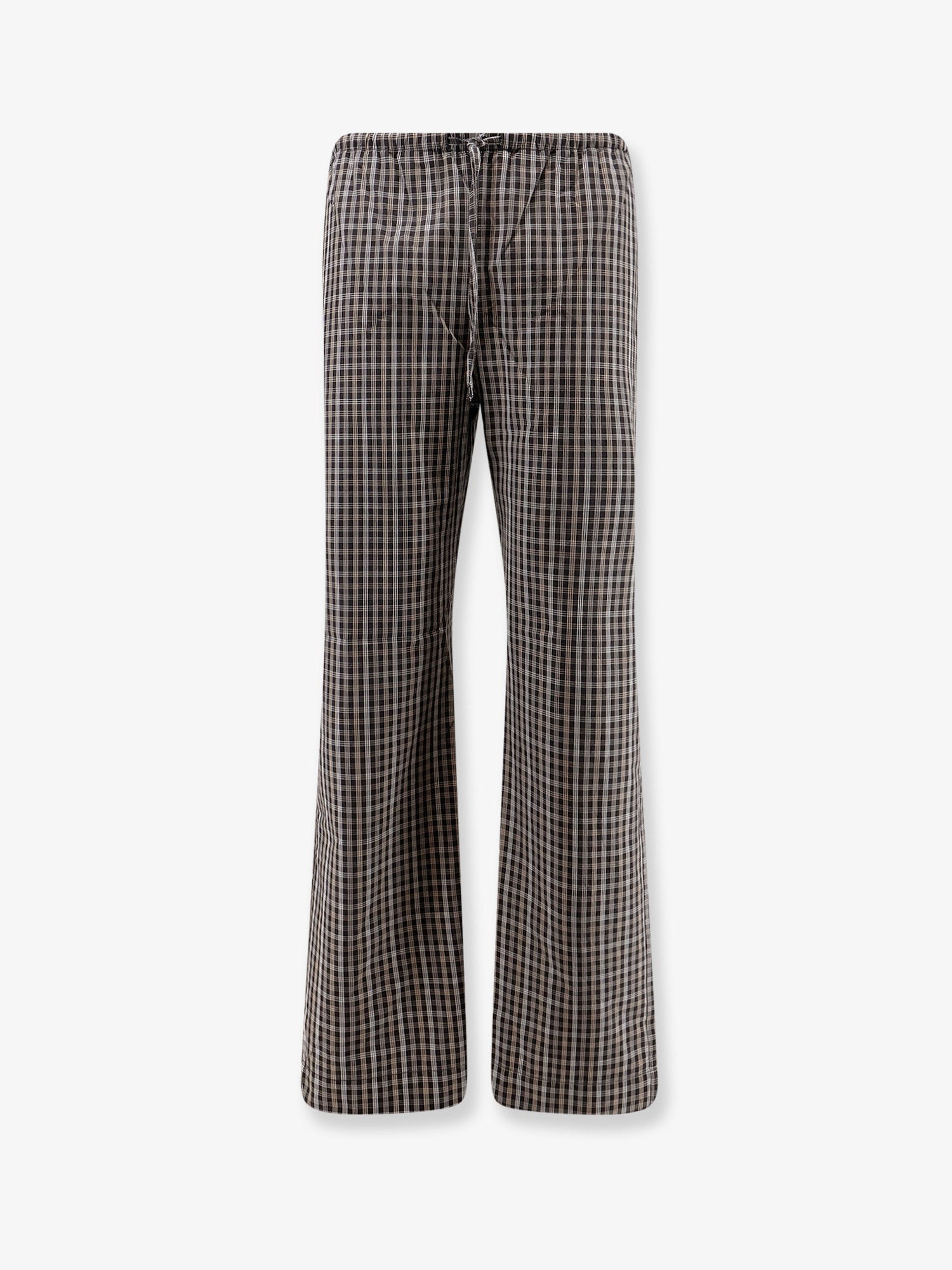 Discover the authentic ROHE women's Madras cotton trousers in Blackbrown