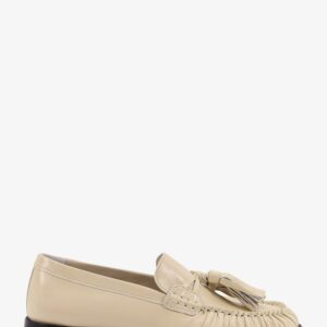 Discover the authentic ALOHAS women's Marietta leather loafers in onix cream
