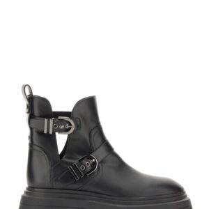 Explore the authentic Stuart Weitzman women's MAVERICK BEDFORD MOTORCYCLE BOOT in Black