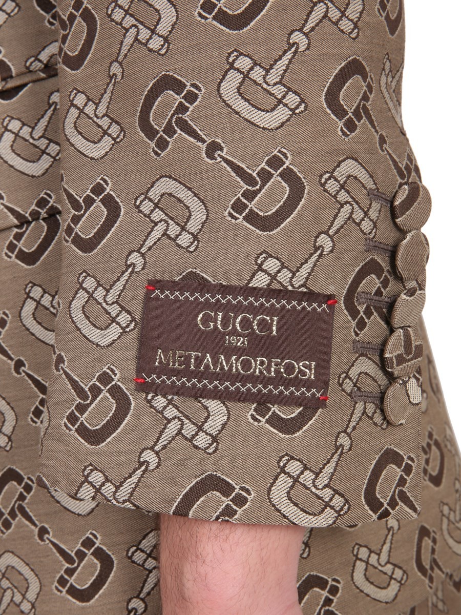 MAXI CLAMP PATTERN COTTON JACKET - Image 4