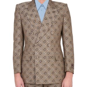Explore the authentic Gucci men's MAXI CLAMP PATTERN COTTON JACKET in Brown