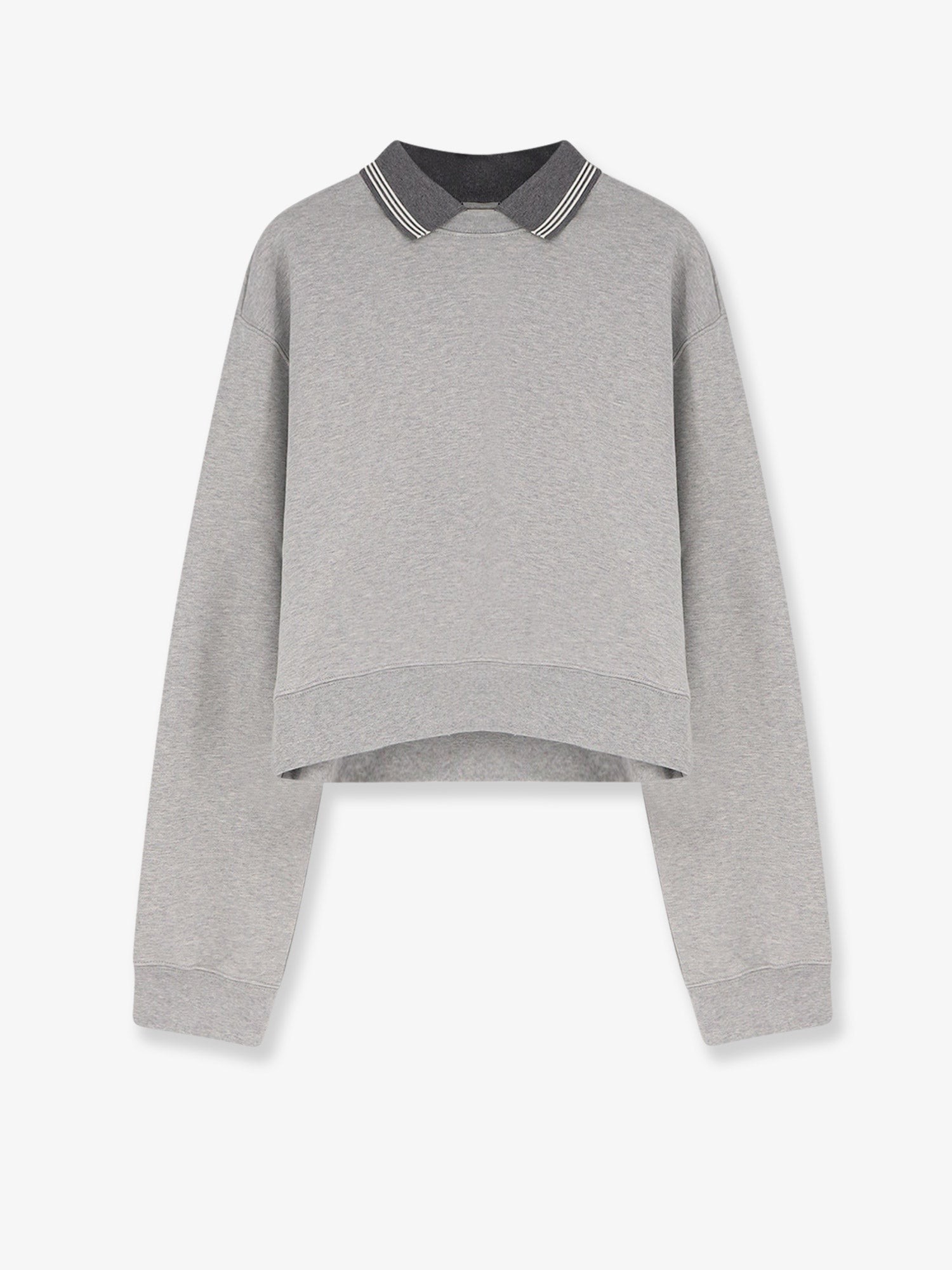 Discover the authentic Miu Miu women's Mélange cotton sweatshirt in Grigio