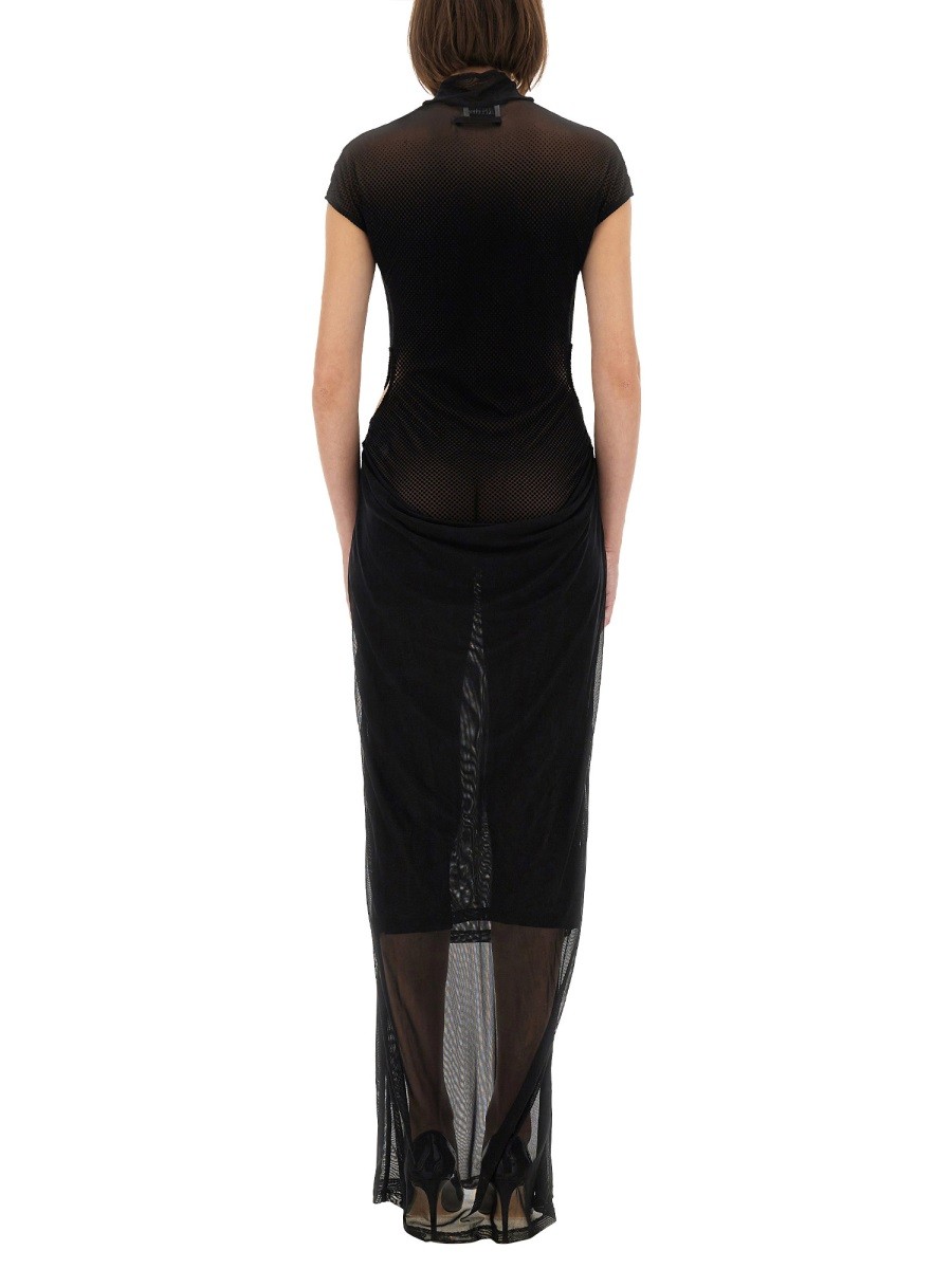 MESH DRESS WITH FLOCKED LOGO - Image 3